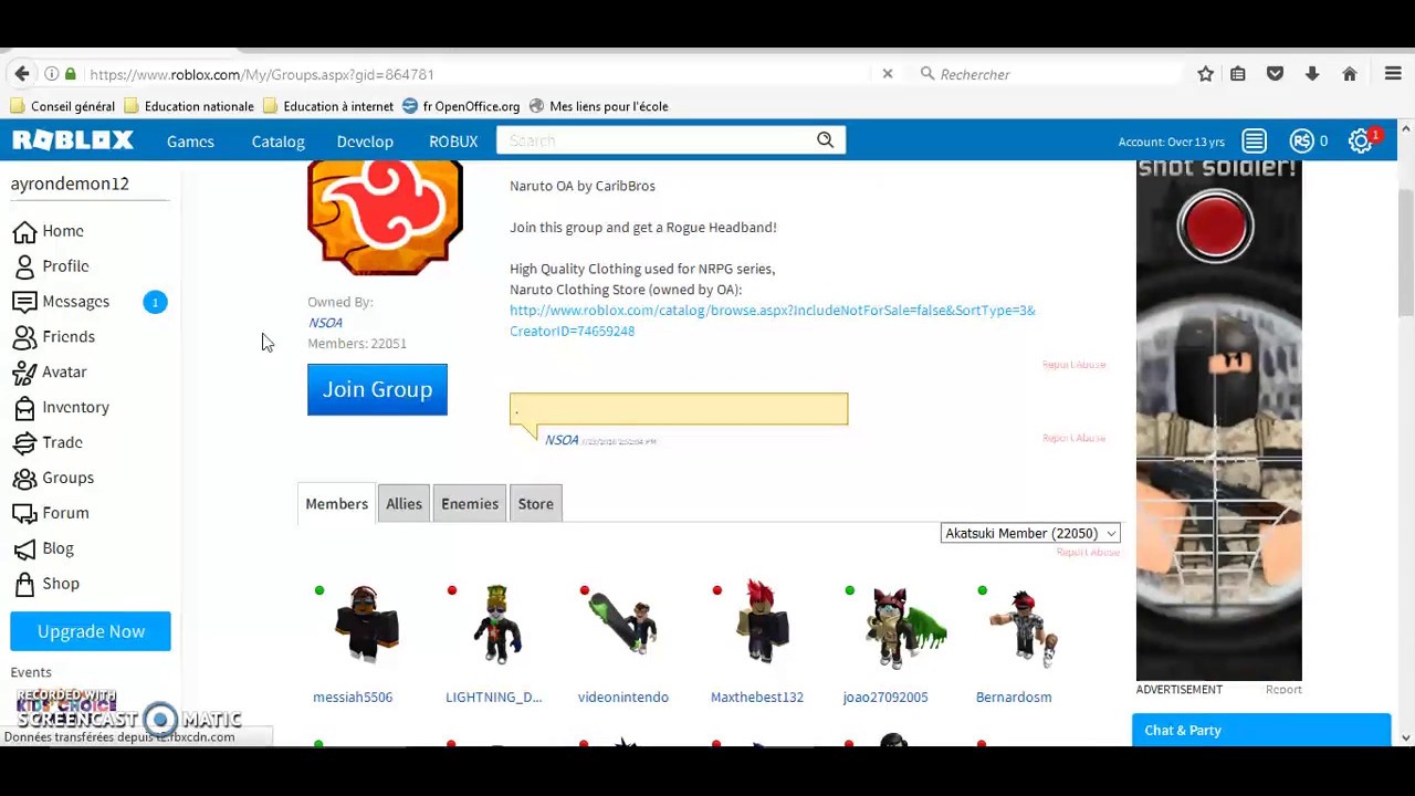 Tuto Comment Aller Dans Un Groupe Roblox Youtube - roblox naruto clothing group