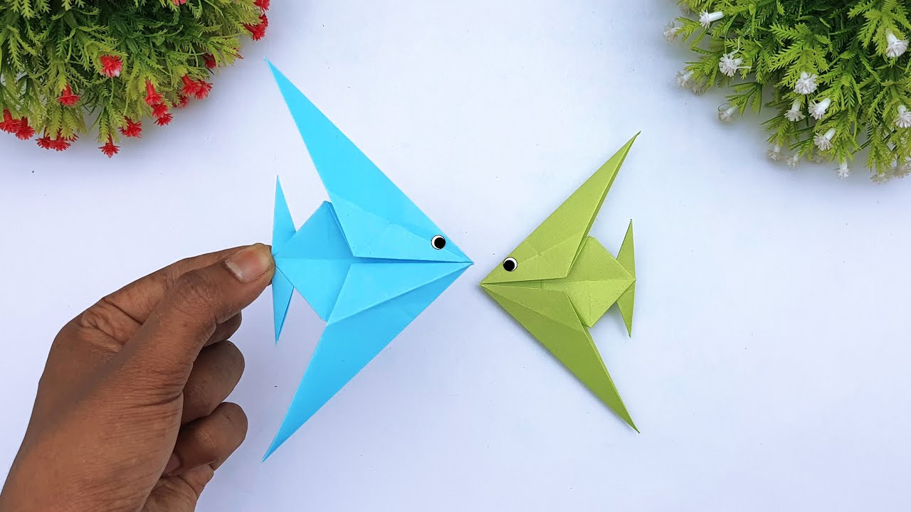 How To Make Easy Paper Angel Fish Origami Fish Making Tutorial