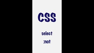 :not | Selector | CSS | Frontend #shorts