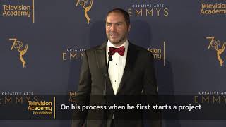 Emmy winner Mathias Herndl ("Genius: Picasso") in the 2018 Creative Arts Emmys Press Room