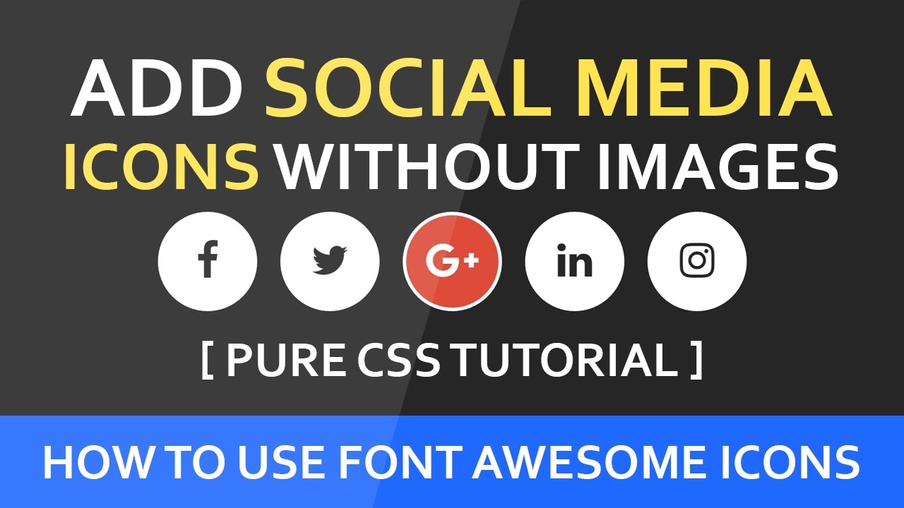 How To Add Social Media Icons Without Images - Font Awesome icon ...