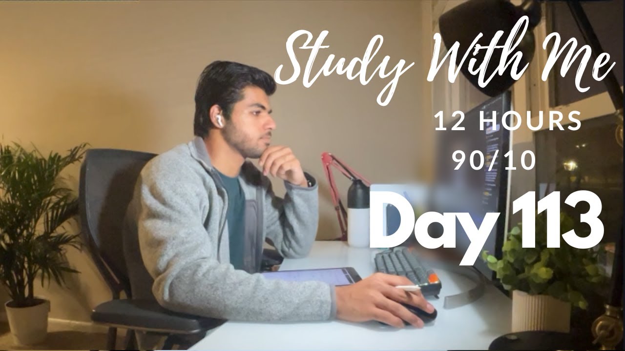 12 Hour Live Study With Me|Medical Student|90/10 Pomodoro 🍅| Rain Sounds🌧️|Day 113
