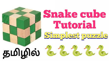 Snake cube Tutorial (String to cube) | தமிழில் [In Tamil]  Wooden snake cube #snakecube #rubikscube