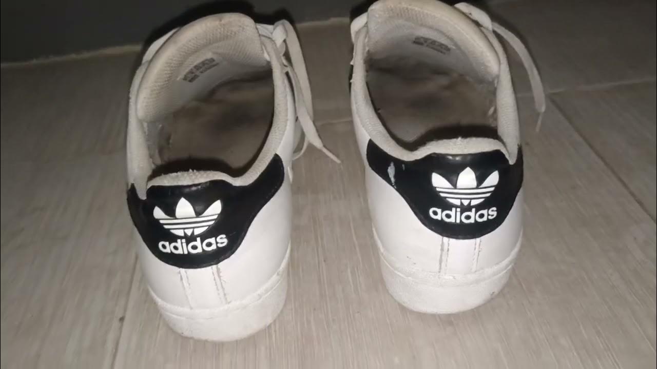 Adidas superstar After working 48 hours sockless - YouTube