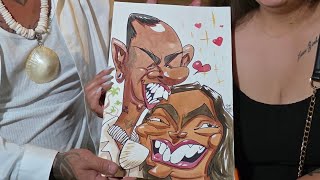 ✏️ Live Caricatures 🌶 wild cartoons 😈 from the crowd in Waikiki ‐ Hawai'i 🏝