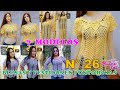 Blusas N° 26 y Vestido N° 5 para damas tejidos a crochet en PUNTO HOJAS EN RELIEVES CON PIÑAS