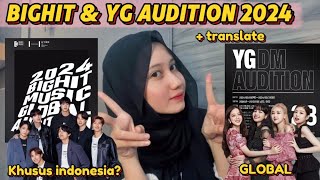 CARA APPLY YG GLOBAL & BIGHIT AUDITION KHUSUS INDONESIA 2024