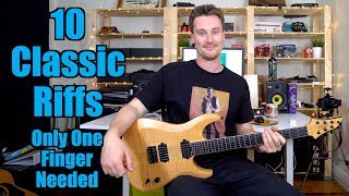 10 Classic Riffs! Only One Finger Needed! ACDC, Neil Young, Audioslave, Adele, Imagine Dragons
