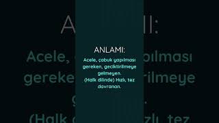 Haftanın Kelimesi: İvedi #kitapi