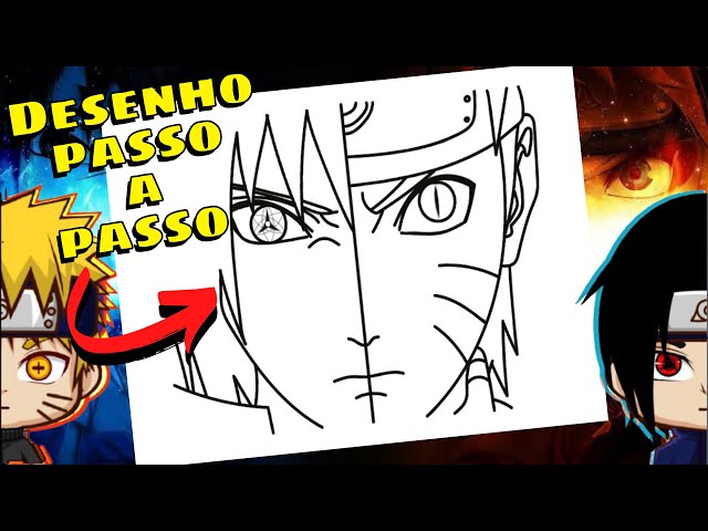 Uzumaki Naruto Shippuuden  Naruto e sasuke desenho, Desenhos de