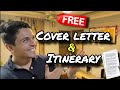 Free cover letter and itinerary  how to make cover letter and itinerary