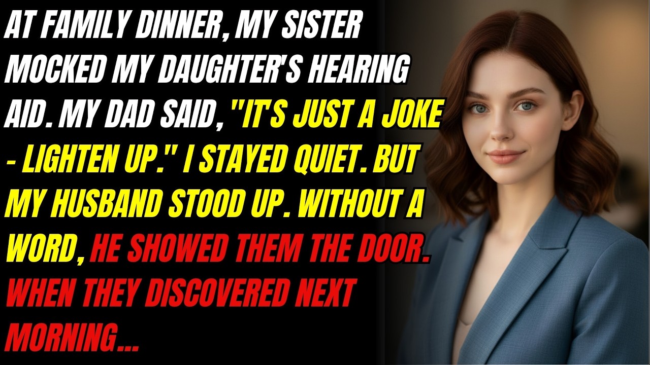 At Family Dinner, My Sister Mocked My Daughter's Hearing Aid  My Dad Said, It's Just a Joke