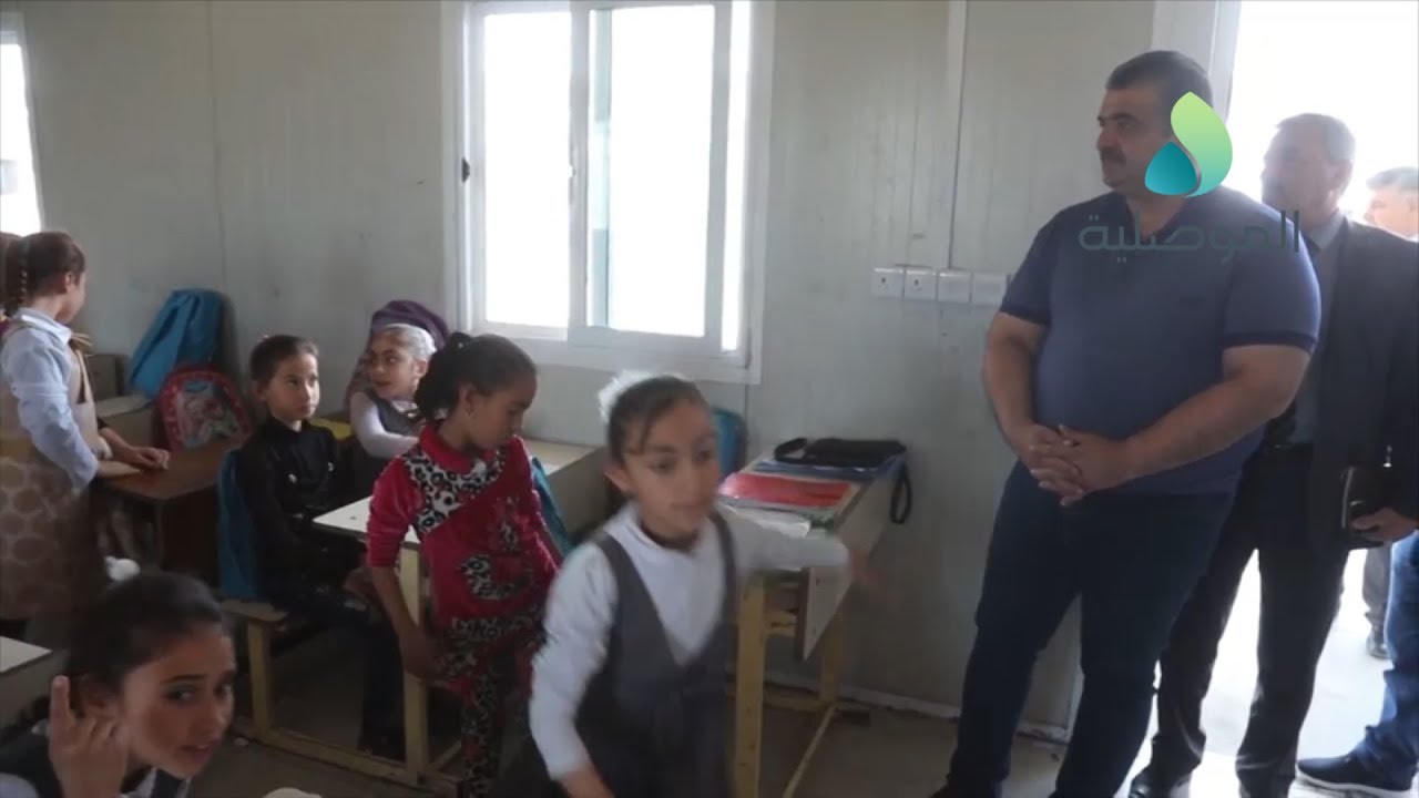 طالب المعماري يطلع على سير العملية التعليمية بمدرسة بارزاني الثانية للنازحين في مخيم بحركة