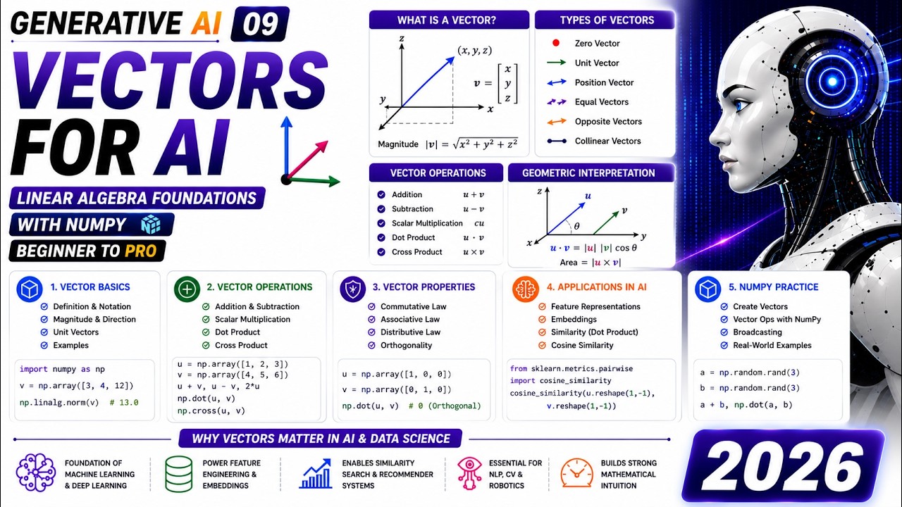 GENAI_09: Vectors for AI | Linear Algebra Foundations with NumPy ...