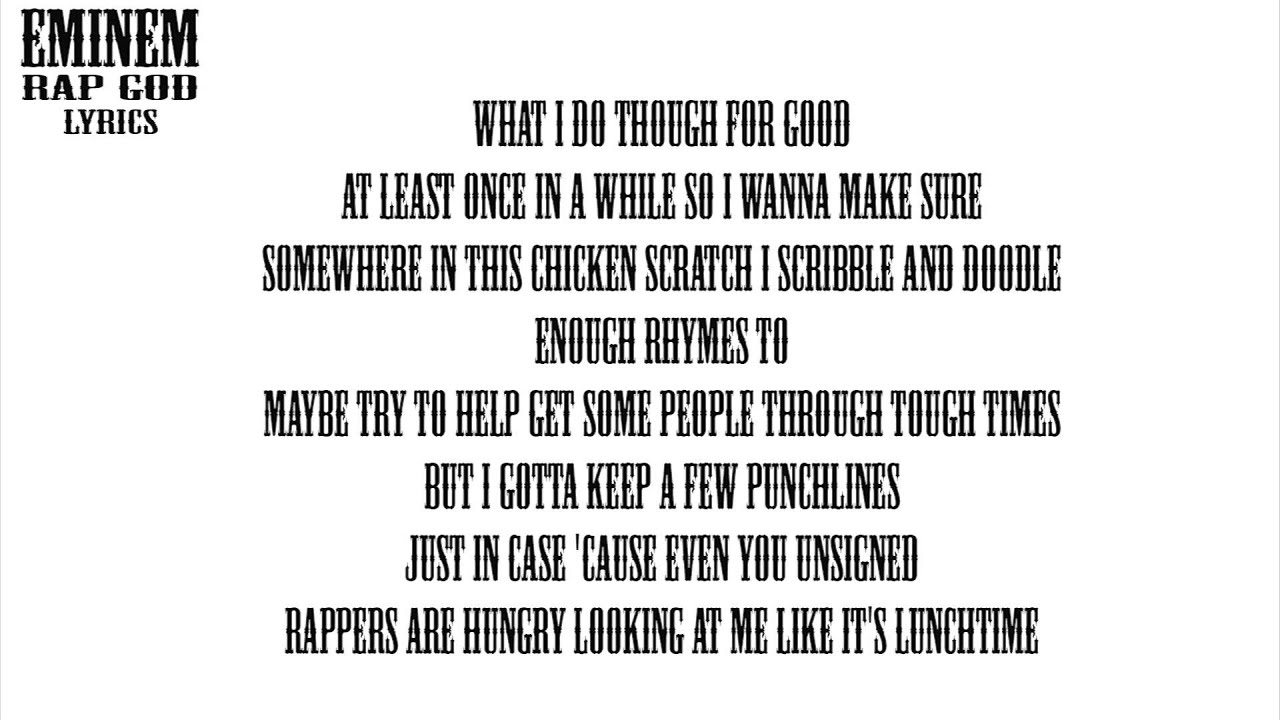Eminem Rap God Lyrics - YouTube