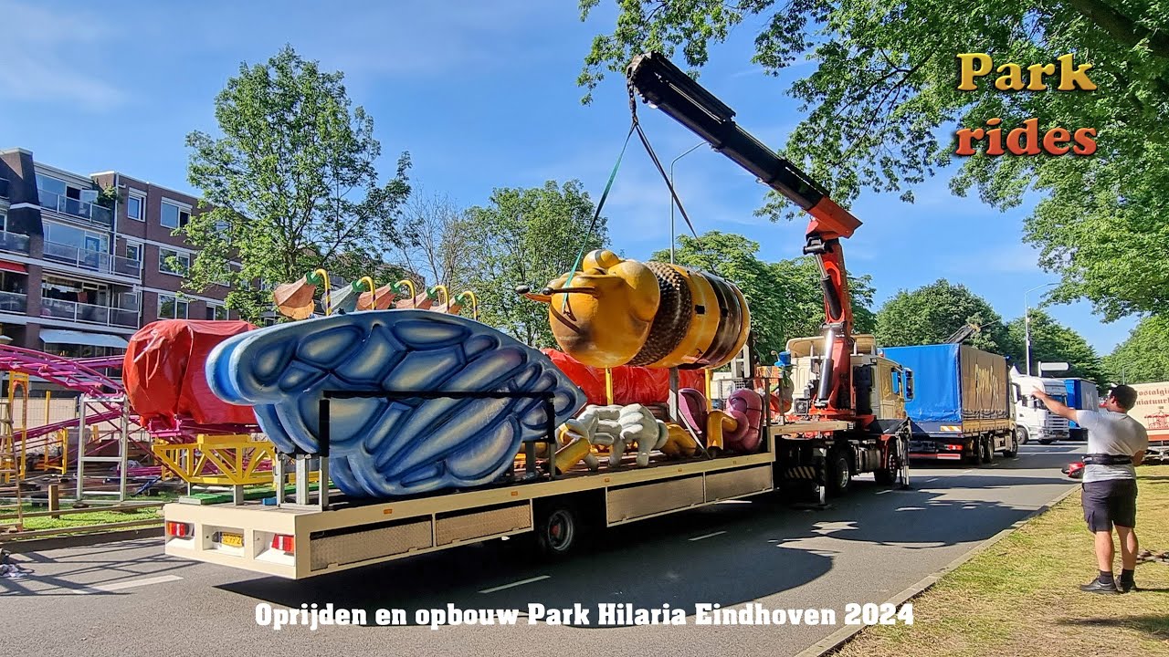 Park Hilaria - Oprijden en opbouw Kermis Eindhoven 2024 deel 1