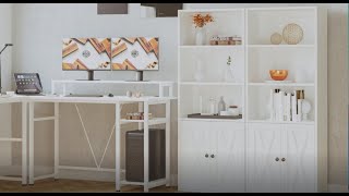 Check out our Bookshelf with Cabinet Industrial White! 📚🗄️
