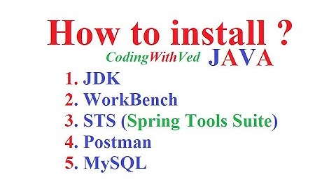 install STS ||Spring Boot || sts || mySql || Postman | WorkBench | JDK | CodingWithved || Coding ved