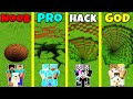 Minecraft Battle: NOOB vs PRO vs HACKER vs GOD: ENDLESS TUNNEL PIT HOUSE BUILD CHALLENGE / Animation