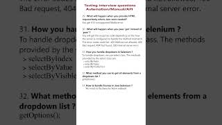 Part 6, Software testing interview questions and answers (Automation, Manual, API)