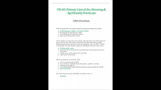 FINAL EXAM NR601 NR 601 LATEST 2023 2024 PRIMARY CARE OF THE MATURING EN AGED FAMILY PRACTICUM CHAMB
