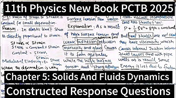 Constructed Response Questions | Chapter 5 Solids And Fluids Dynamics | Class 11 Physics New Book
