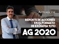 Reporte de acciones en el formato de exógena 1010 AG 2020