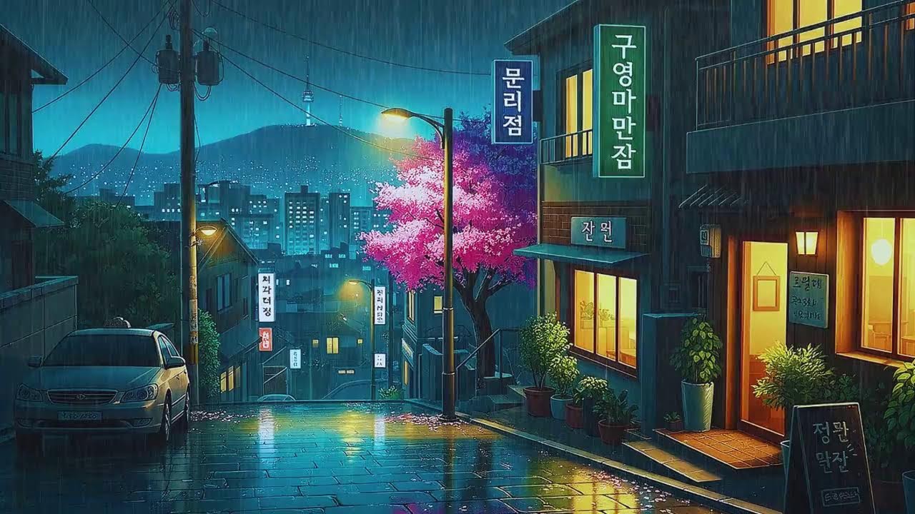Rain Sounds and Lofi for Long Sessions in a Soft Korean Night to Stay Focused 😌