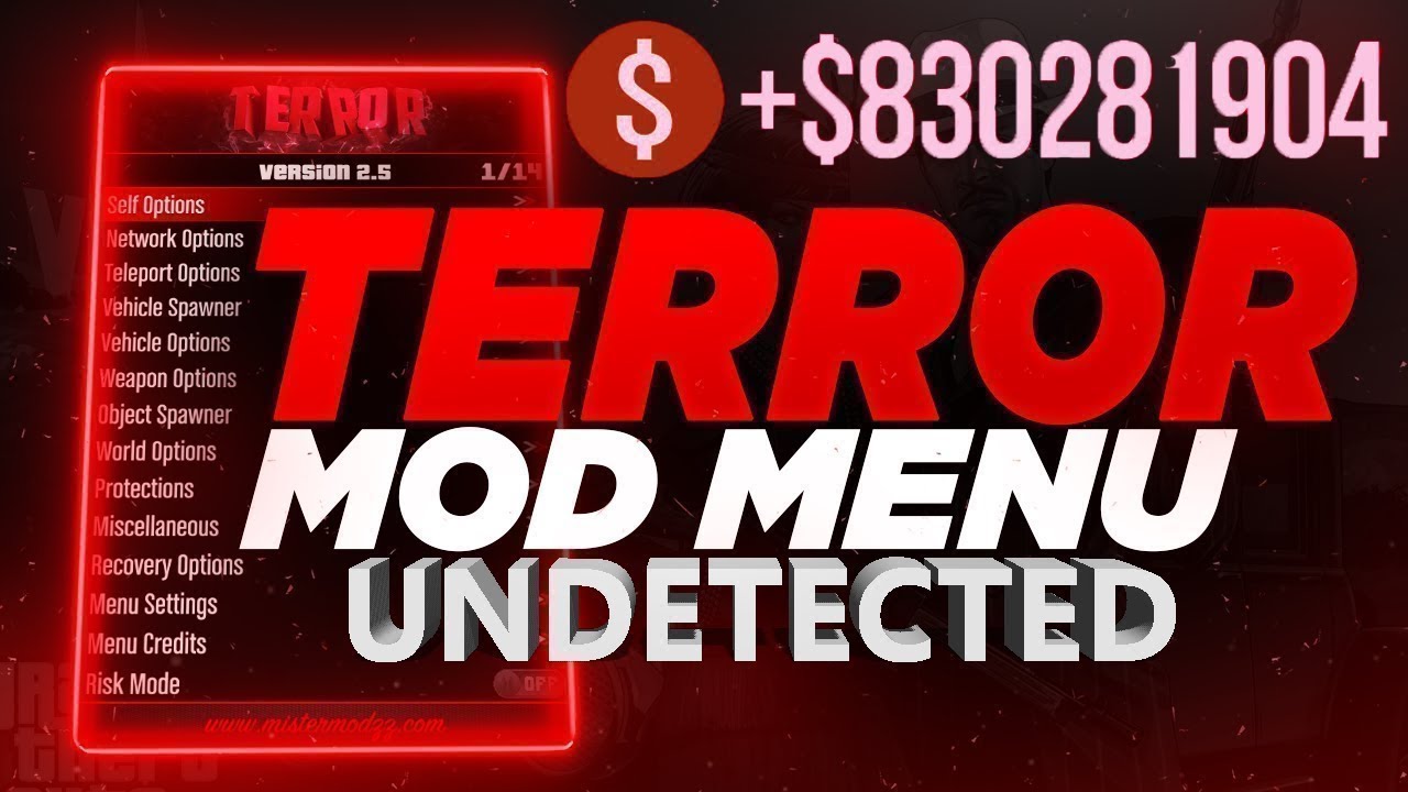 GTA 5 Online PC, TERROR 3.4 MOD MENU 1.52 - 1.53, Free TERROR Mod Menu  (UNDETECTED)?