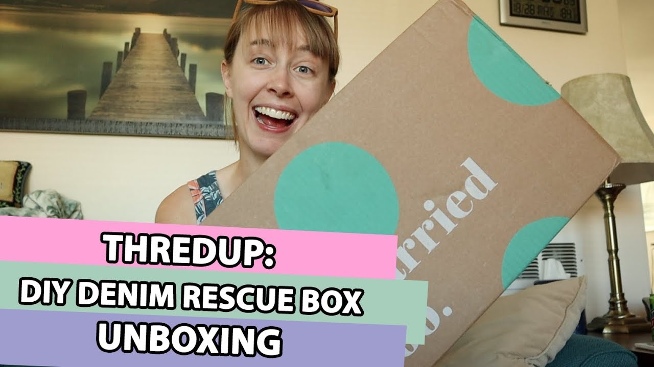 THREDUP: DIY DENIM RESCUE BOX UNBOXING - YouTube