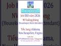 Job EB3 2026: Nhân viên buồng phòng KS; tiểu bang Alabama, New Hamphshire, Virginia; phí 23.8k