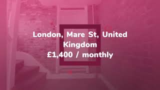 Apartment To Rent In London, Mare St, 1,400 Monthly