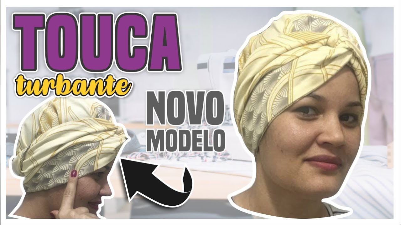 Como fazer Touca Turbante de Tecido com Elástico | Molde Grátis