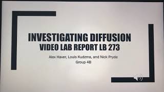 Investigating Diffusion Lab Report