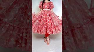 Meesho style organza  frock cutting & stitching/meesho frock cutting & stitching/meesho dress