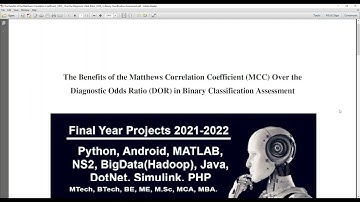 The Benefits of the Matthews Correlation Coefficient  MCC  Over the Diagnostic Odds Ratio  DOR  in B