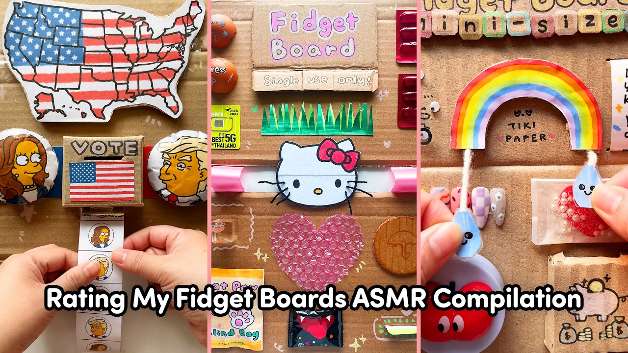 Rating My Fidget Boards ✨ ASMR Compilation 💖 #asmr #creative #tikipaper