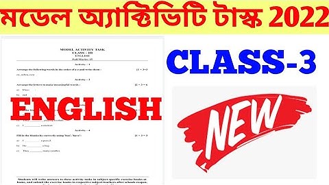 Class 3 Model Activity Task January 2022 English Part 1.Model Activity Task For Class Three.