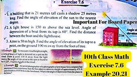 10th Class Maths | Exercise 7.6 | Trigonometry | Word Problems | Examples | SLO Based | QAS Edu
