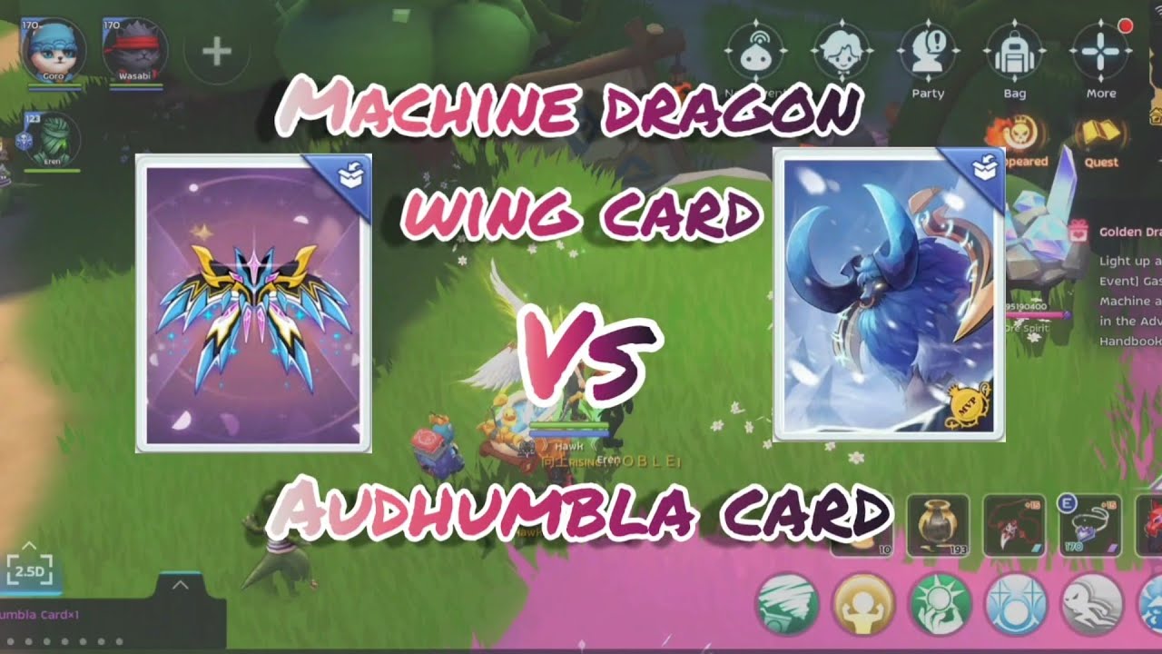 Wataru Card [Machine Dragon wing Card] vs Audhumbla Card quick damage ...