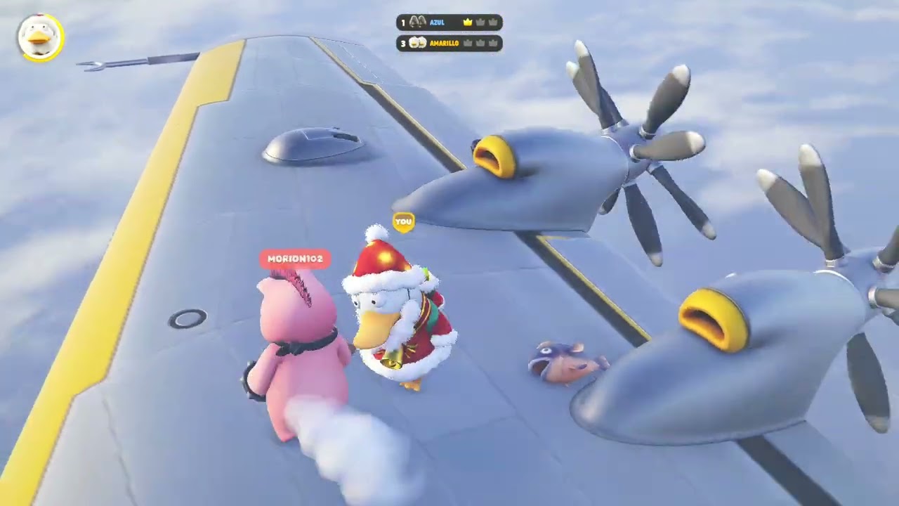 Party Animals continuamos en el avión con la skin del pato navideño. 😊✨️⭐️