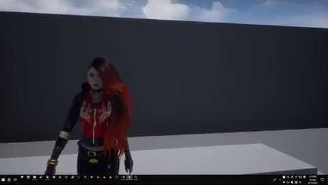 Unreal Engine 4 - Root Animation, Boob and Hair Physics Test