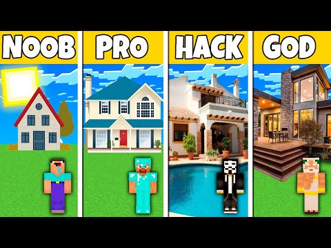 Minecraft Battle NOOB Vs PRO Vs HACKER Vs GOD ITALIAN HOUSE BUILD CHALLENGE In Minecraft