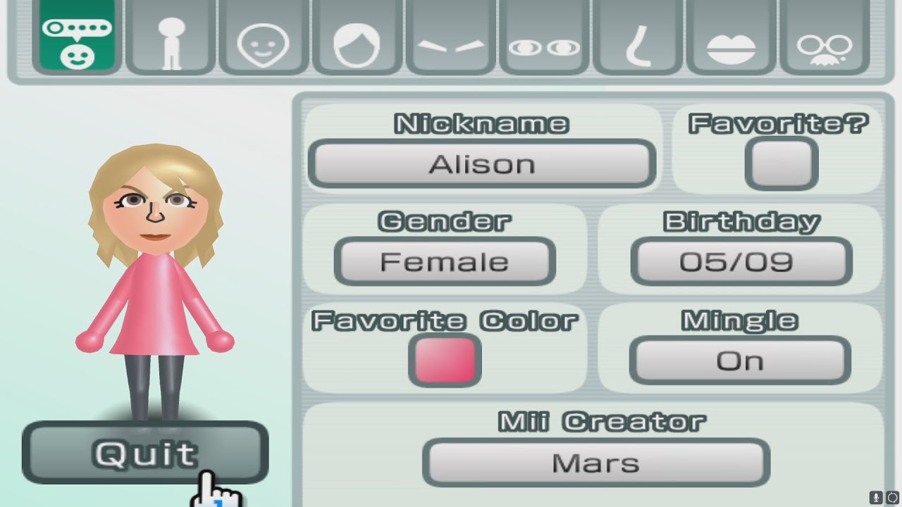 Alison - Nintendo Week - Mii 2842 - YouTube
