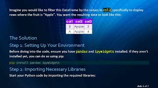 How to Filter a Pandas DataFrame Using ipywidgets