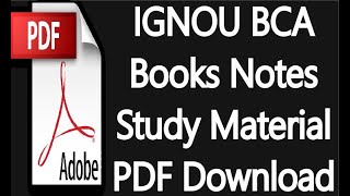 IGNOU BCA Books Notes Study Material in PDF 1st 2nd 3rd Year All Semester screenshot 5