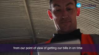 Corechex 30 second testimonial video with subtitles
