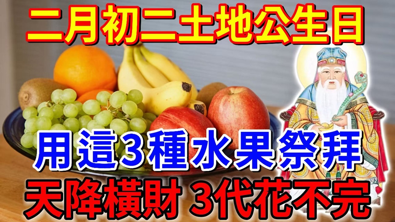 二月初二土地公生日，用這3樣貢品祭拜福報最大！讓你財運立刻飆升，連旺30年，鬼神看了都眼紅| 好運連連 #風水 #運勢 #財運 #命理 #生肖 #佛學 #佛教
