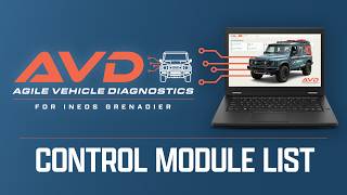 AVD - Agile Vehicle Diagnostic Software for INEOS Grenadier - Control Module List