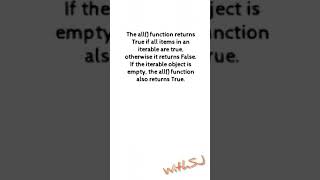 all() Python3 Build in Function  #shorts tutorial